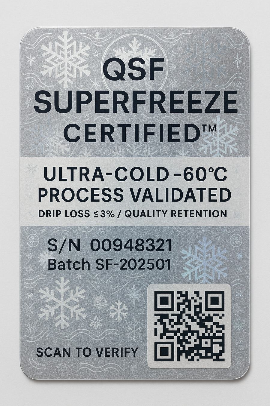 QSF SUPERFREEZE CERTIFIED 인증 스티커 4종